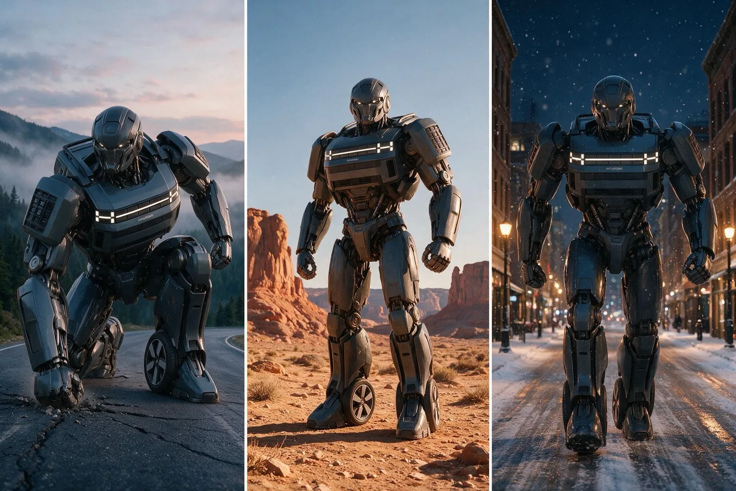 Same robot, three worlds